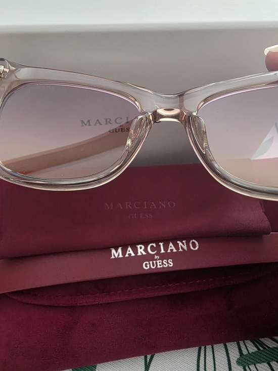 NWT Marciano Guess GM0805 Crystal Temple Sunglasses Champagne Gradient